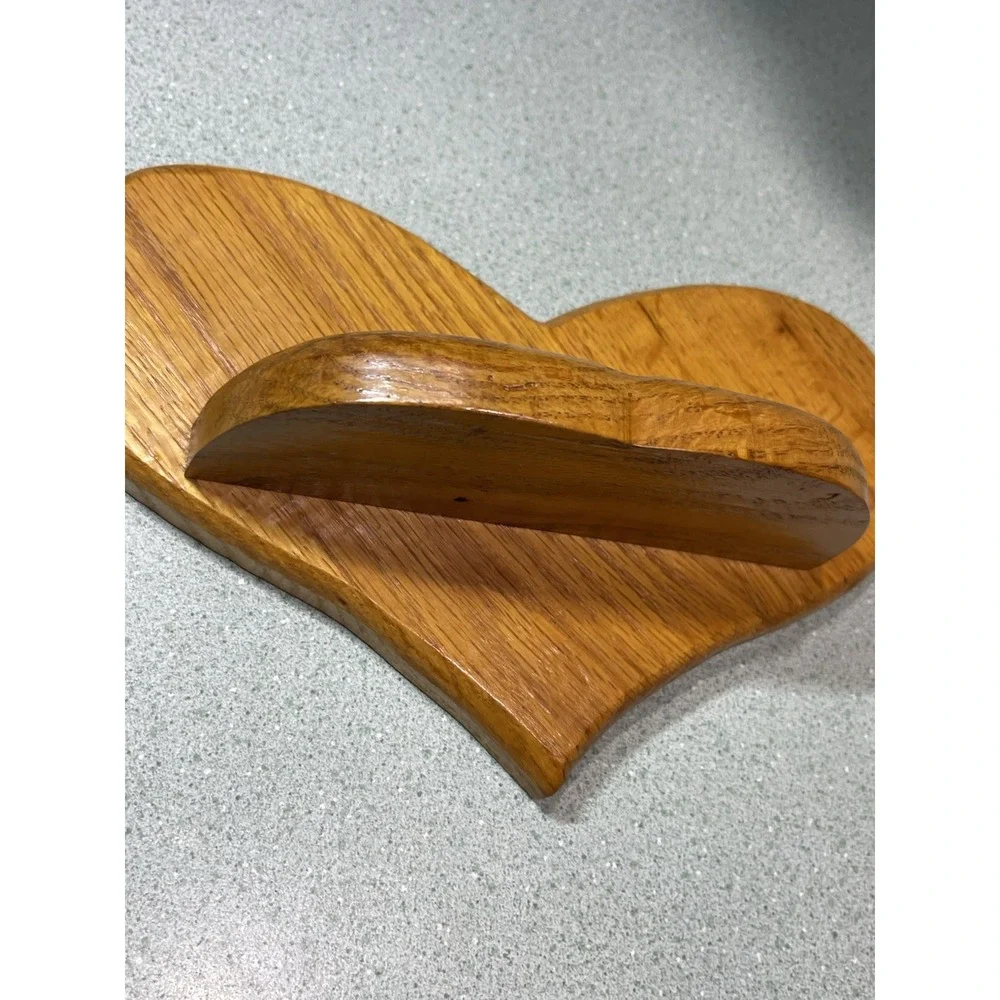 Small Wooden Heart Decorative Trinket Shelf Cottage Grandma Core 90s 9.5 Inch